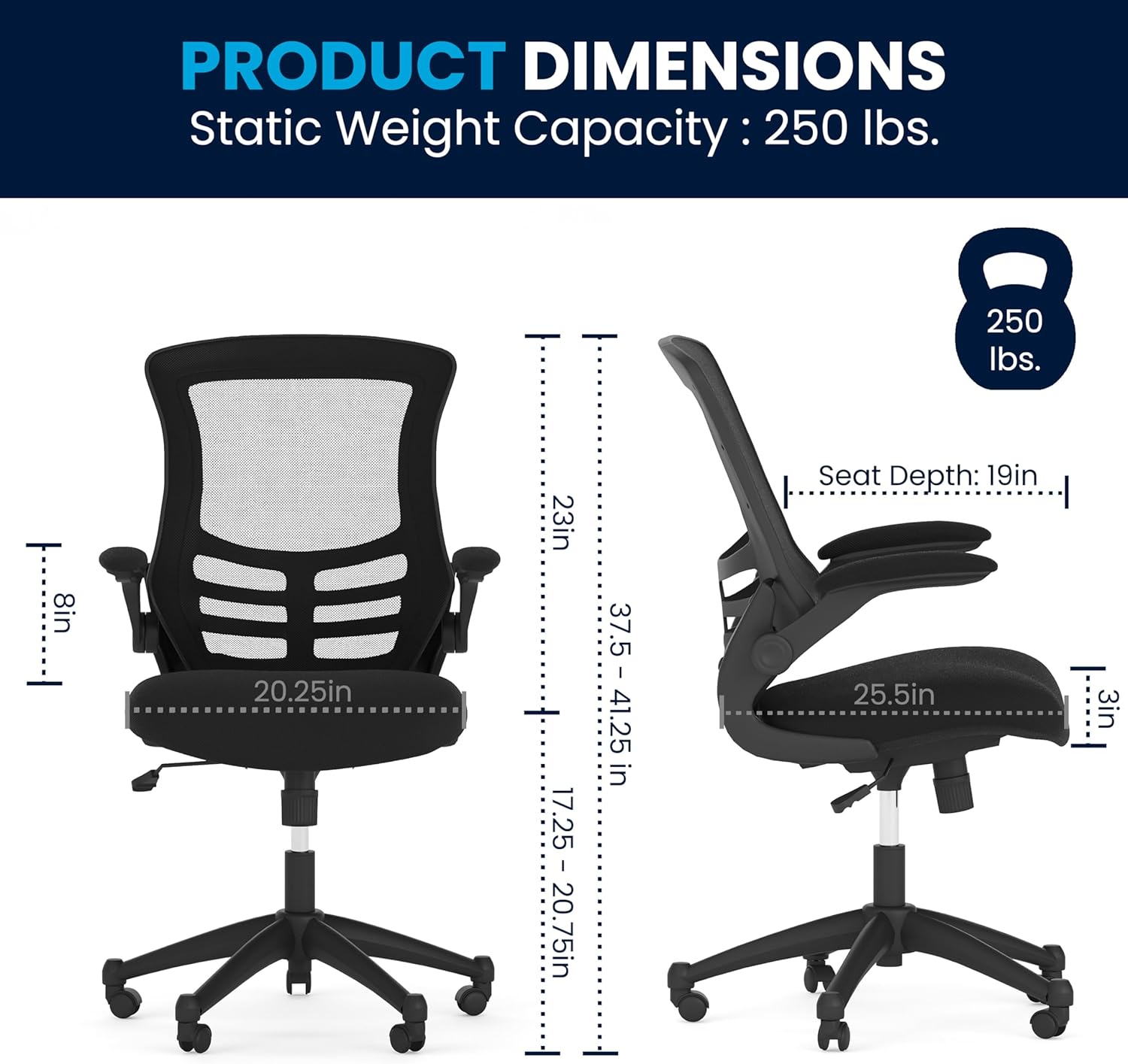 Flash Furniture Kelista Mid-Back Mesh Swivel Office Chair