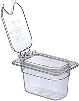 Carlisle FoodService Products 10339Z07 EZ Access Hinged Lid with Handle and Notch, Ninth Size, Clear