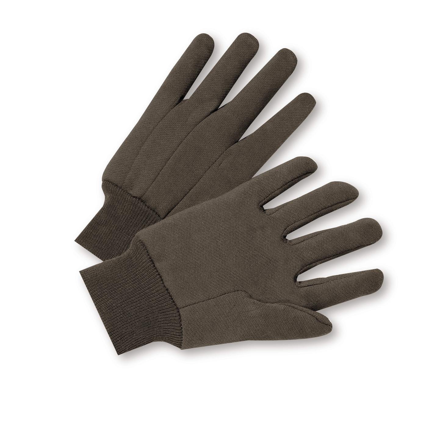West Chester 750LC Cotton Gloves [Pack of 12] Ladies, Brown, Knit Wrist, Clute Cut, Straight Thumb