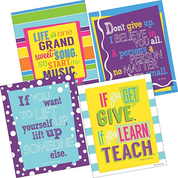 BARKER CREEK Art Print Set - Inspirational Classroom & Home Décor