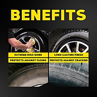 Meguiar's G190315 Ultimate Insane Shine Tire Coating, gives a Finish that Creates a Lasting Wet-Look for a Classic Black
