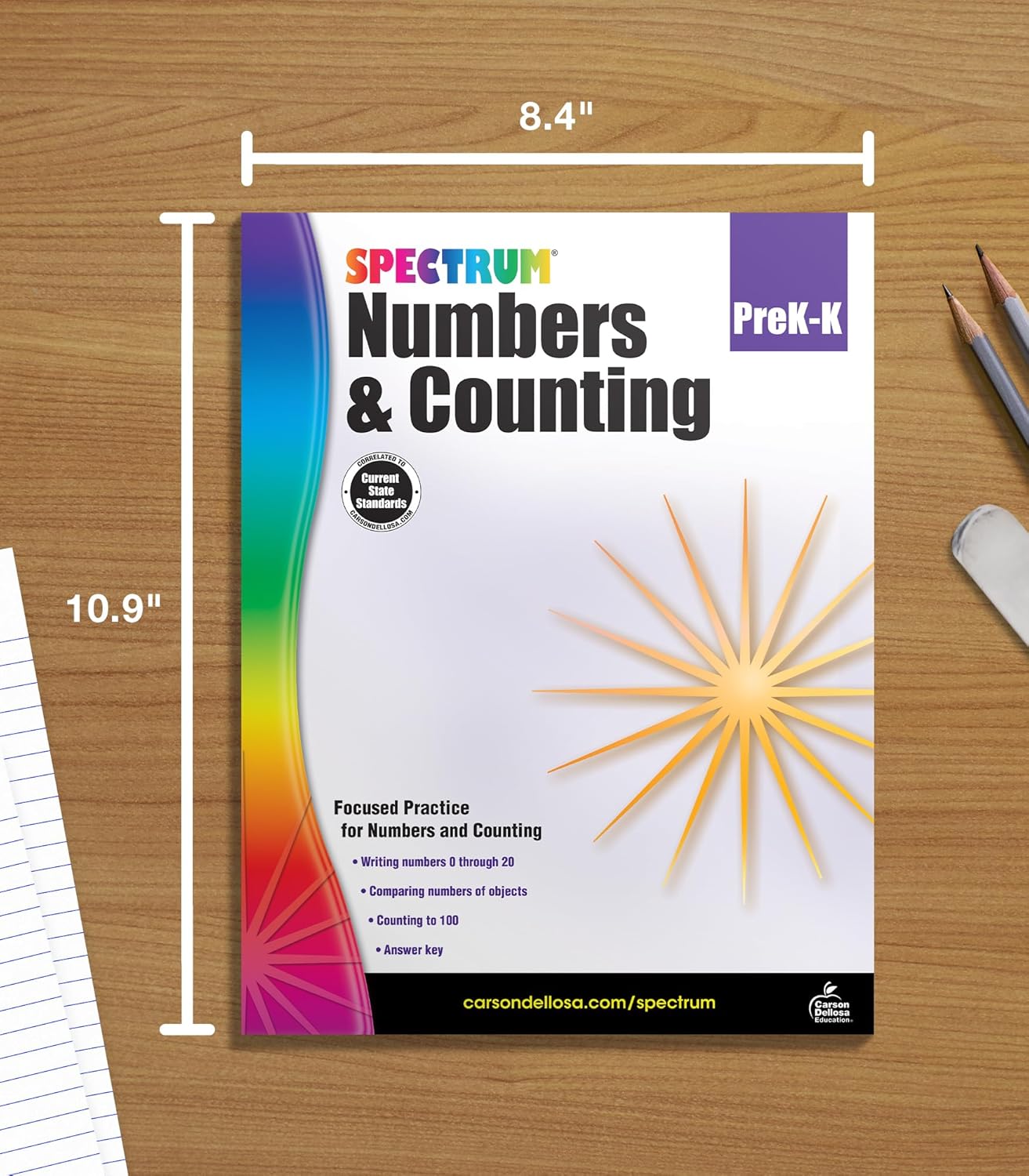 Spectrum Numbers and Counting Preschool to Kindergarten Workbooks, PreK to K Math Book for Kids Ages 4 and Up