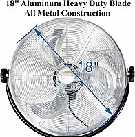 Optimus 20in Adjustable Industrial-Grade HV Oscillating Stand Fan With Chrome Grill, 30in x 24in, Black