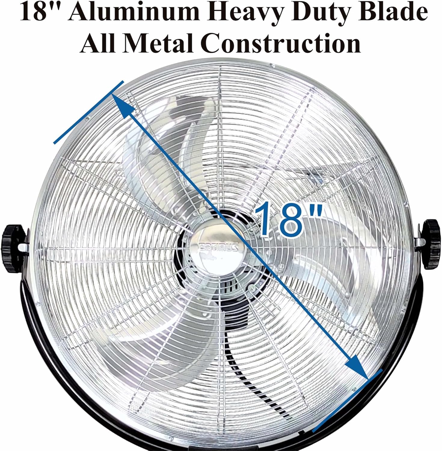 Optimus 20in Adjustable Industrial-Grade HV Oscillating Stand Fan With Chrome Grill, 30in x 24in, Black