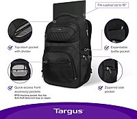 Targus Legend IQ Laptop Backpack Travel Backpack for Laptops up to 16-Inches Backpack for Men and Women, Black (TSB705US) Legend Iq Backpack