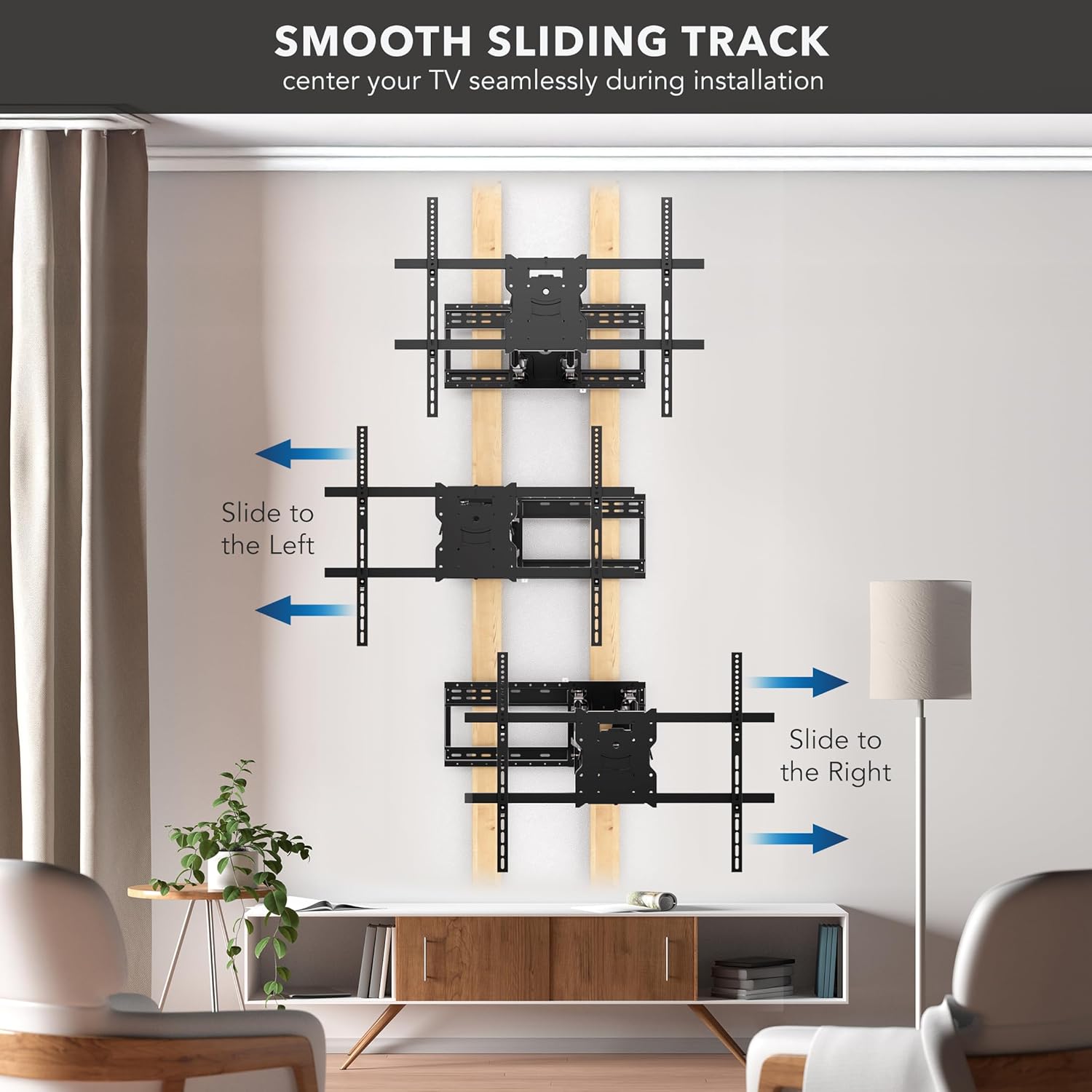 Mount-It! Full Motion TV Wall Mount with 39 Inch Long Extension Arms - 275 Lbs Capacity Heavy Duty Dual Arm TV Mount | Large