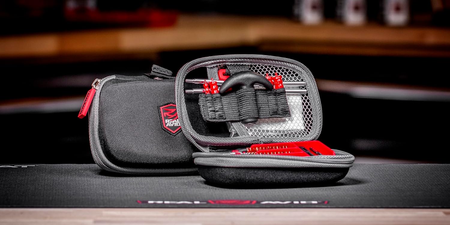 Real Avid Handgun Cleaning Kit - All-in-One 13 Piece Pistol Cleaning Kit with Cleaning Rod, Bore Brushes
