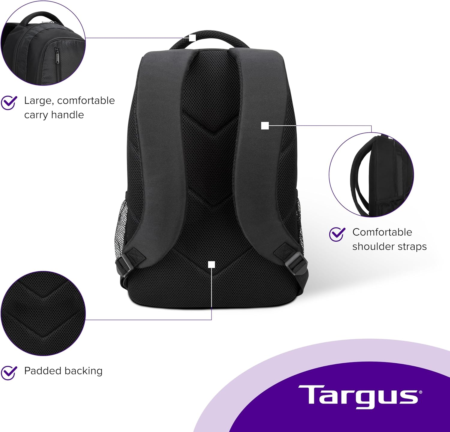 Targus Sport Laptop Backpack, Black - Fits 15.6"