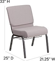 Flash Furniture HERCULES Series 21''W Padded Church Chair with Book Rack