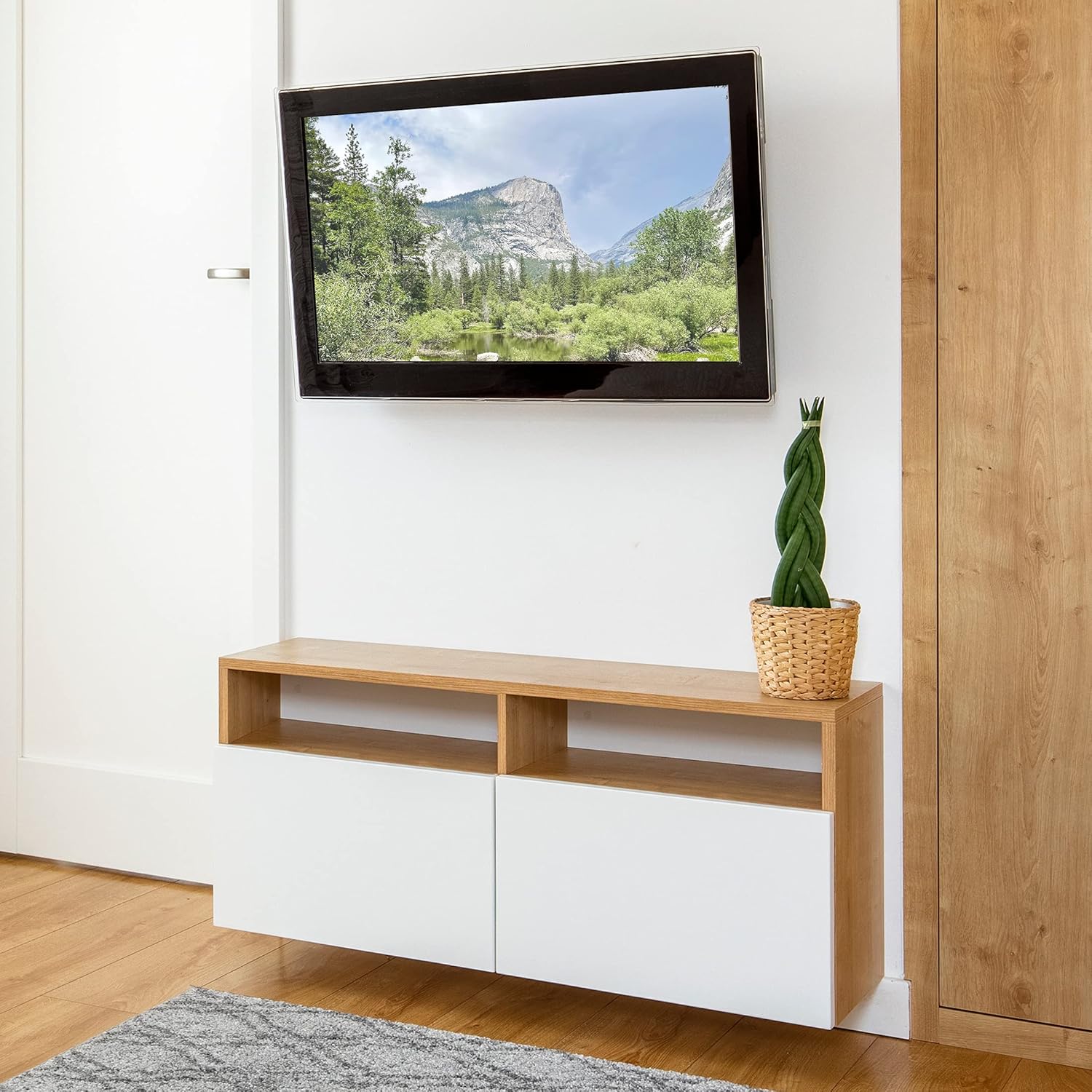 Mount-It! Height Adjustable TV Wall Mount Bracket with Counterbalance Gas Spring Arm