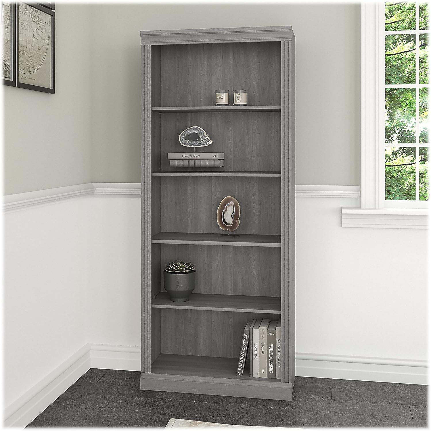 BUSH FURNITURE Saratoga Tall 5 Shelf Bookcase
