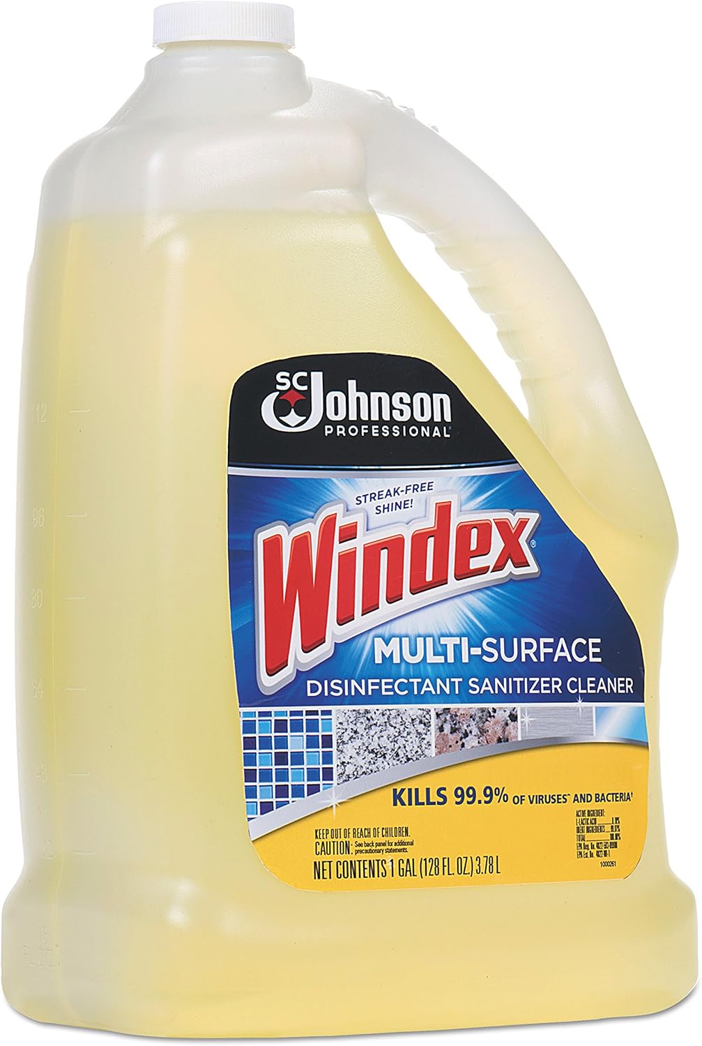 Windex Multi-Surface Disinfectant Cleaner, Citrus Scent, 128 Oz