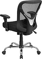 Flash Furniture Big & Tall Office Chair | Adjustable Height Mesh Swivel Office Chair with Wheels Black