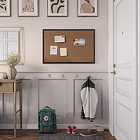 U Brands Cork Bulletin Board with Wood Frame