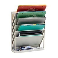 Mind Reader 5-Tier Vertical File Holder, Desktop Organizer, Wall Mount