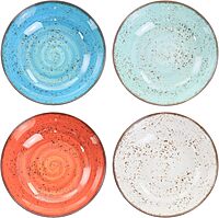 Elama Pryce 12-Piece Melamine Dinnerware Set, Assorted Colors