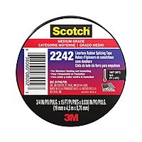 3M 2242 Linerless Electrical Rubber Insulating Tape, 3/4 in x 15 ft, Black