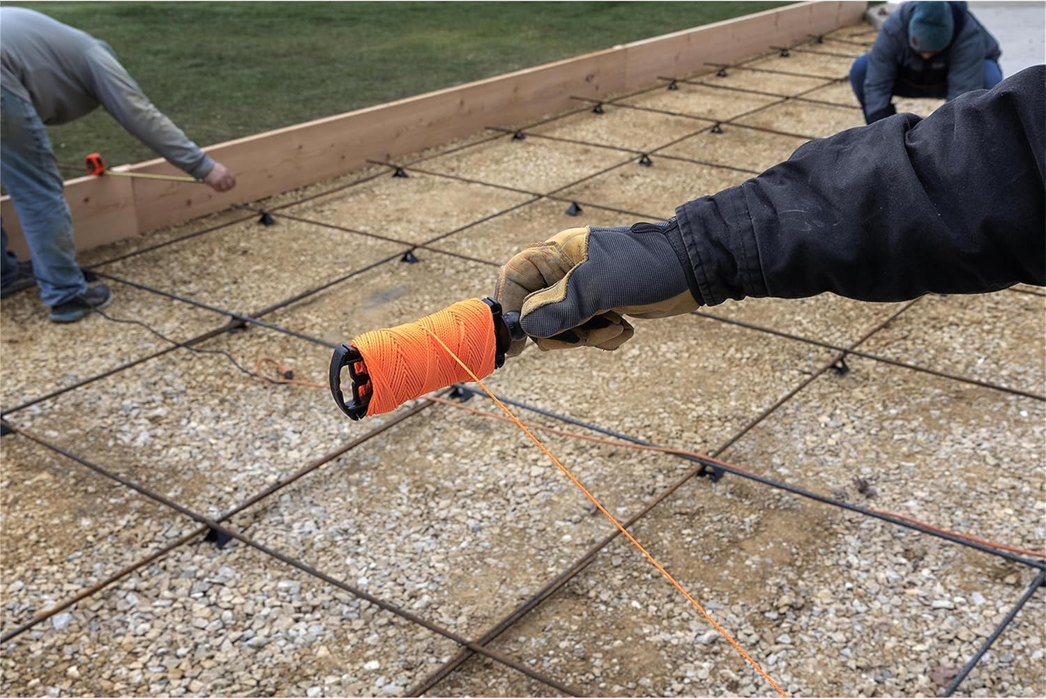 Marshalltown Mason's Line Winders, Braided Nylon Mason's Line, Orange, 250 Foot, Made in The USA, 634