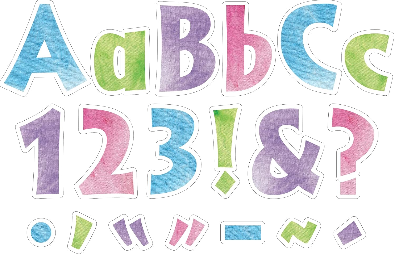 Barker Creek Letter Pop-Outs, 4" Multicolor Die-Cut Letters, 255 Characters