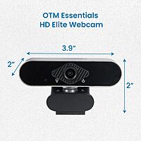 OTM Essentials HD Elite Webcam, Auto Focus Mode, Captures Video up to 1920 x 1080 Pixels, Built-in Microphone, Webcam for PC and Laptops