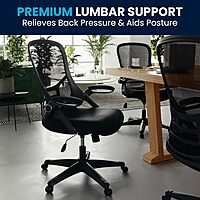 Flash Furniture Porter High-Back Mesh Ergonomic Swivel Office Chair with Adjustable Lumbar Support and Flip-Up Armrests