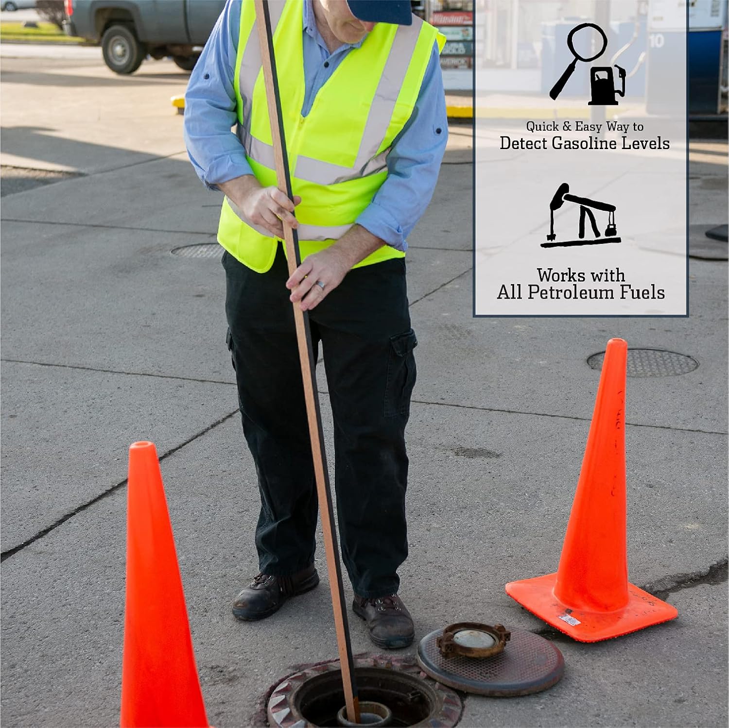 Gasoila Gas Gauging Paste, 2.5 oz Jar - Instantly Detects Water in Gasoline, Diesel, Kerosene, Crude and Refined Oils