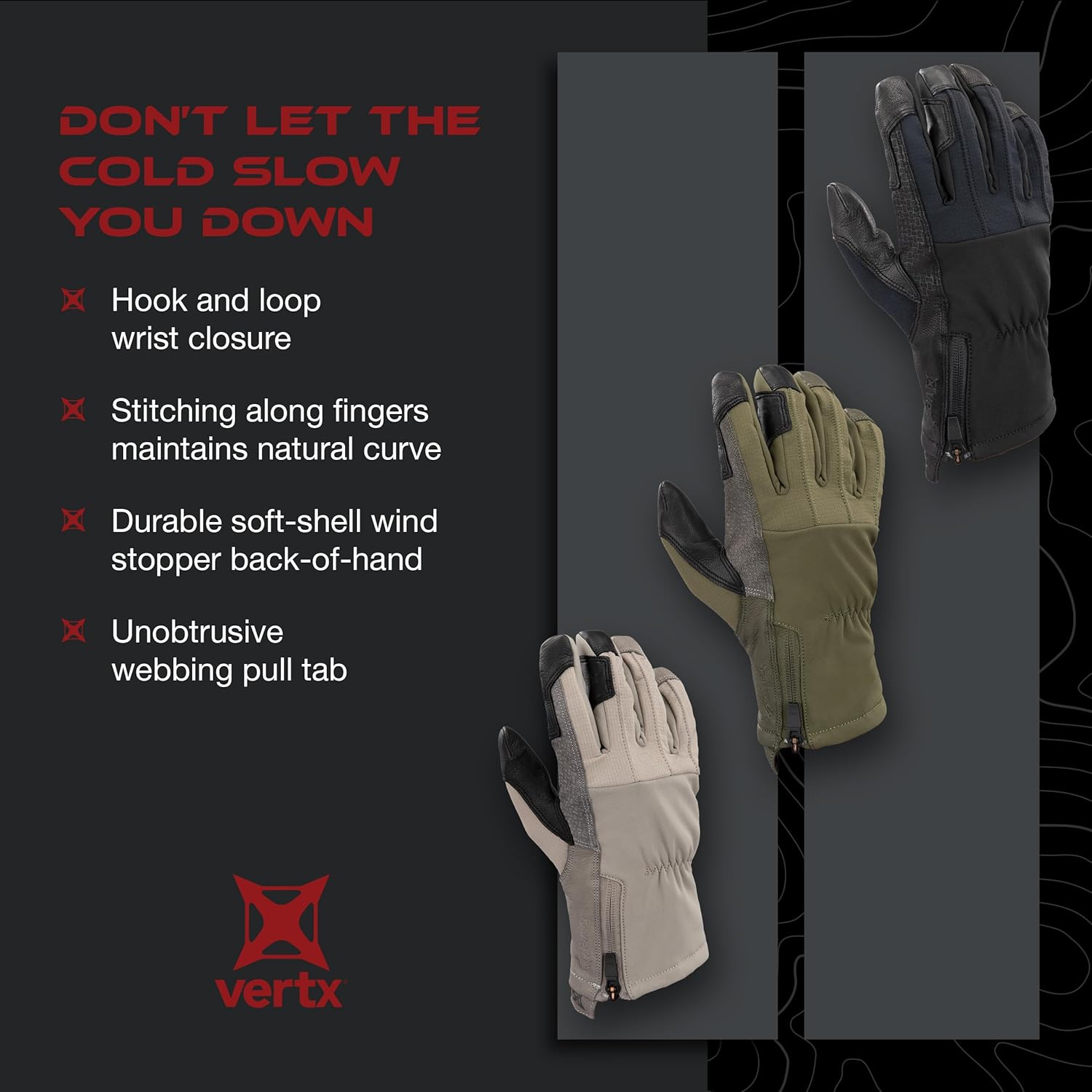 VERTX Crisp Action Tactical Gloves Water Resistant Breathable
