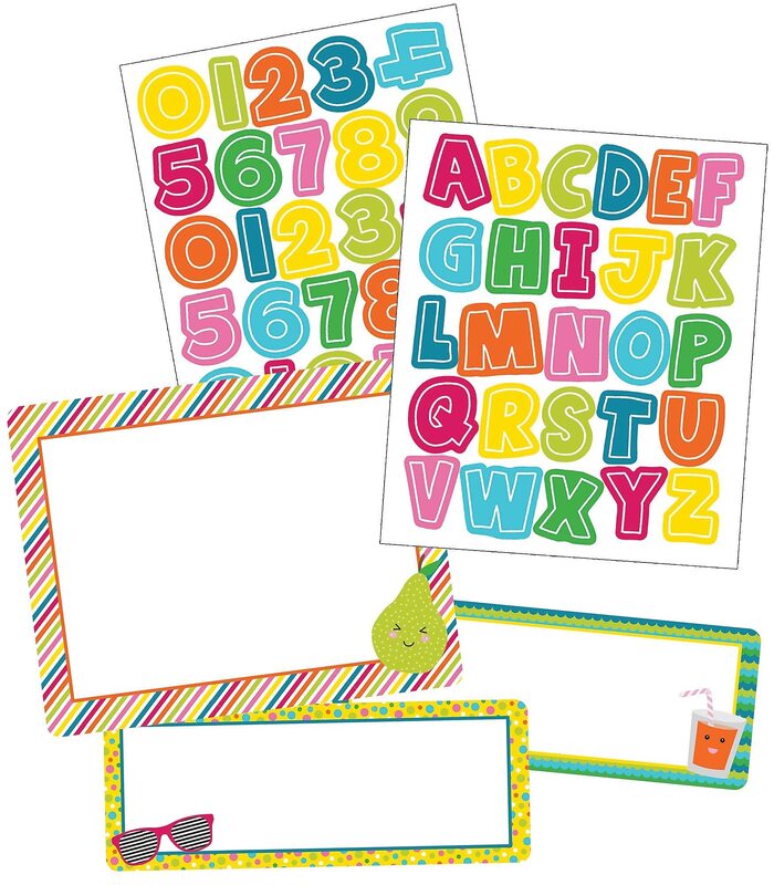 Carson Dellosa 197 School Pop Stickers, Colorful Numbers, Alphabet Letters, Classroom Labels