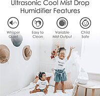 CRANE Drop 1-Gallon Ultrasonic Cool Mist Humidifier
