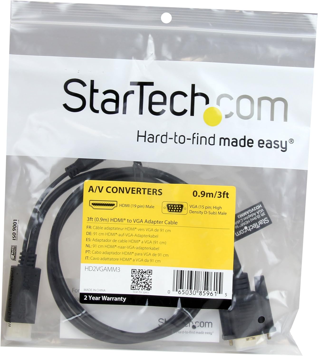 StarTech.com HDMI to VGA Active Adapter/Cable