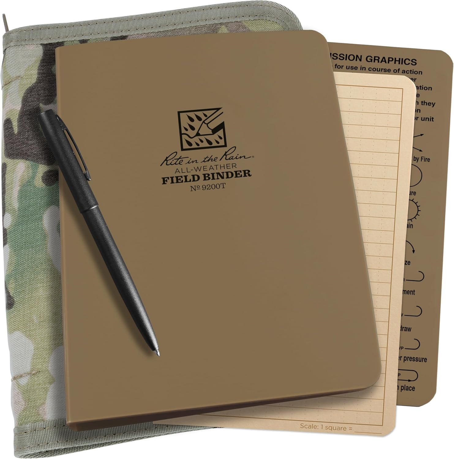 RITE IN THE RAIN Weatherproof Binder Kit with CORDURA Cover, Polydura Binder, All-Weather Loose Leaf, Weatherproof Pen