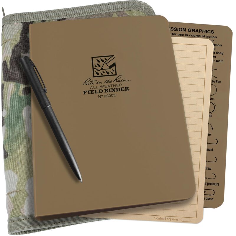 RITE IN THE RAIN Weatherproof Binder Kit with CORDURA Cover, Polydura Binder, All-Weather Loose Leaf, Weatherproof Pen