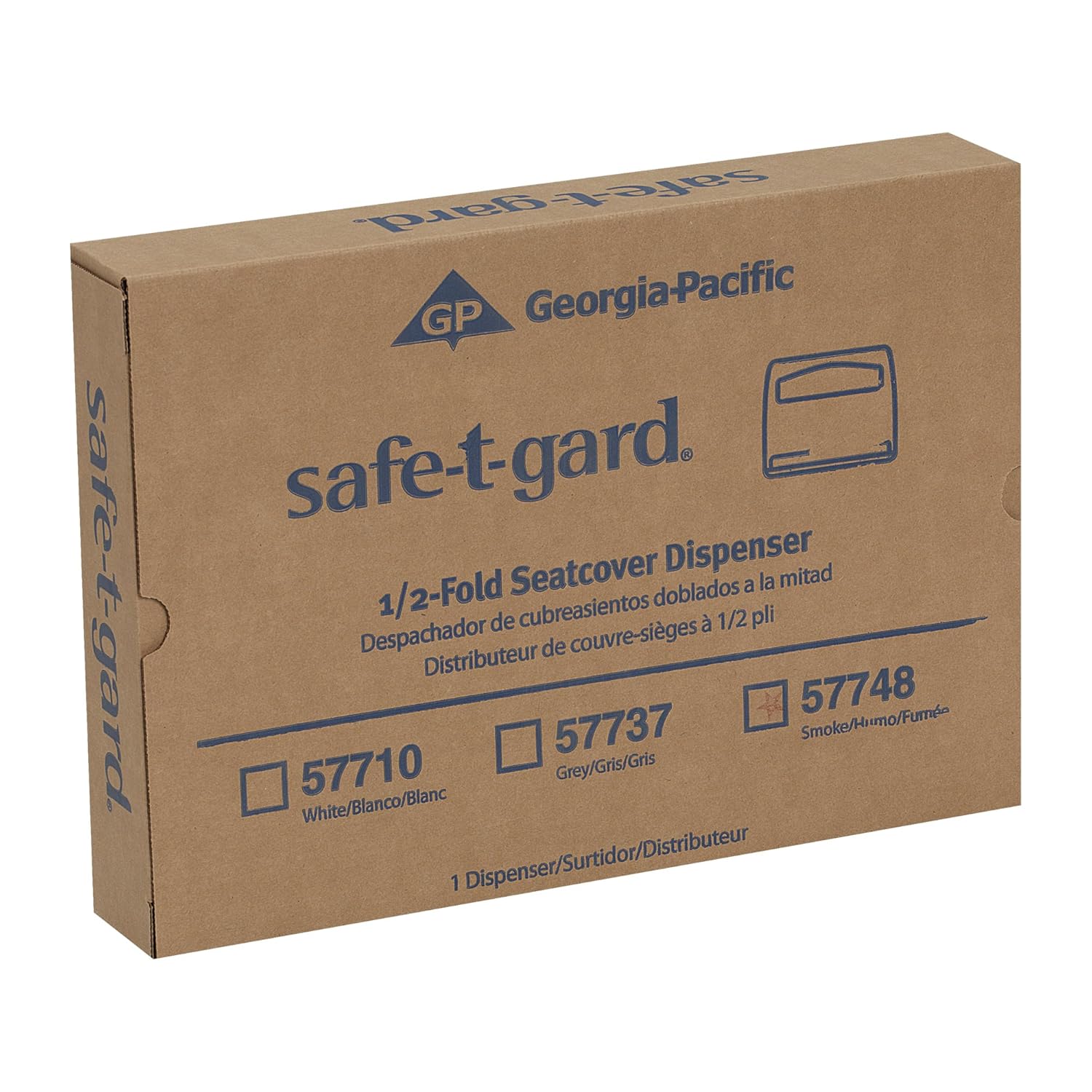 Safe-T-Gard 1/2 Fold Toilet Seat Cover Dispenser by GP PRO (Georgia-Pacific); Black; 57748; 16.375" W x 2.500" D x 11.750" H