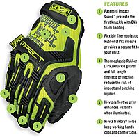 Mechanix Wear Hi-Viz M-Pact Work Gloves SMP-91 Series