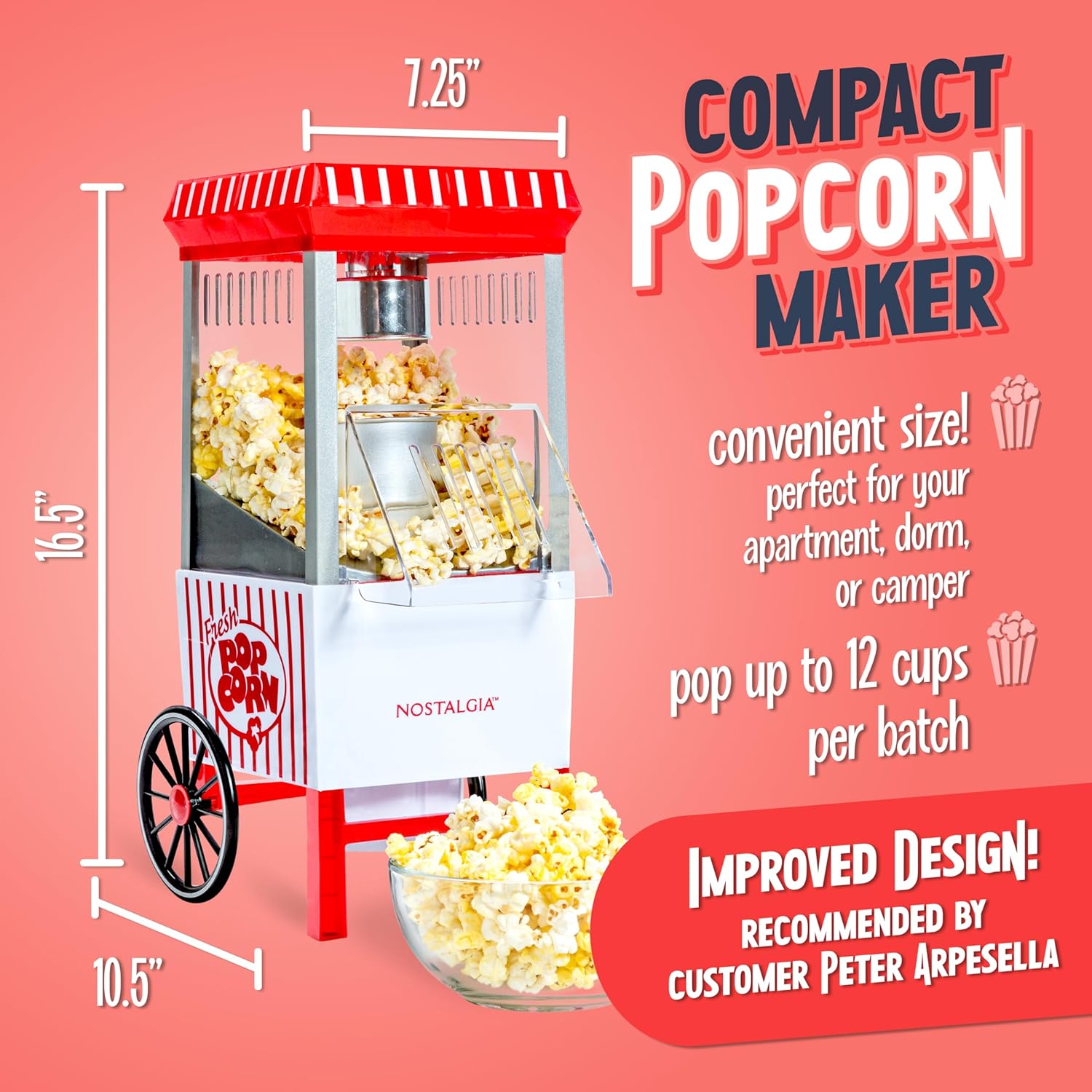 Nostalgia Vintage Hot-Air Popcorn Maker Machine