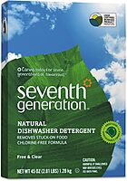 Seventh Generation SEV 22150 Natural Automatic Dishwasher Powder, Free and Clear, 45 oz. Box (Pack of 12) 2.81 Pound (Pack of 12) Unscented