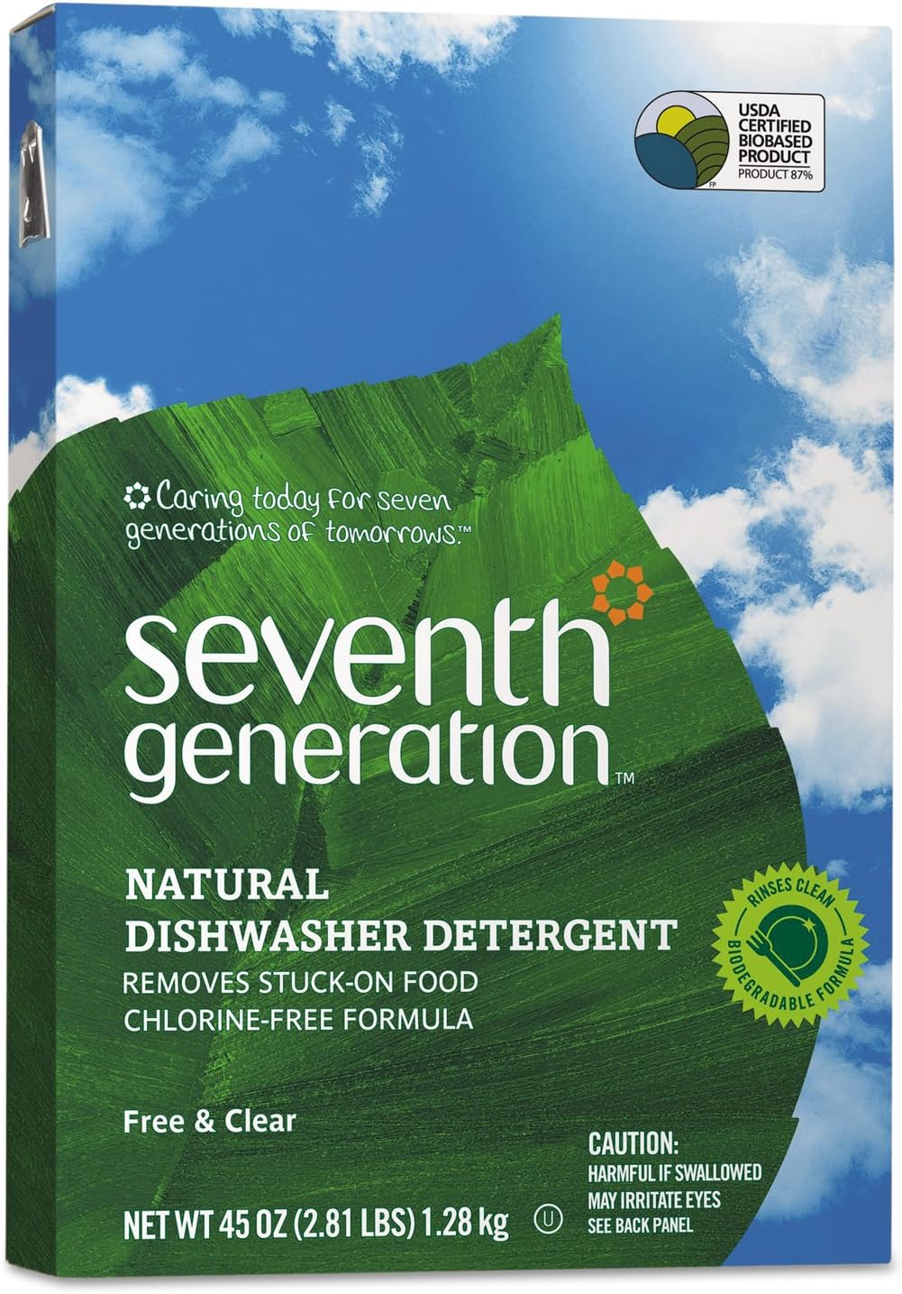 Seventh Generation SEV 22150 Natural Automatic Dishwasher Powder, Free and Clear