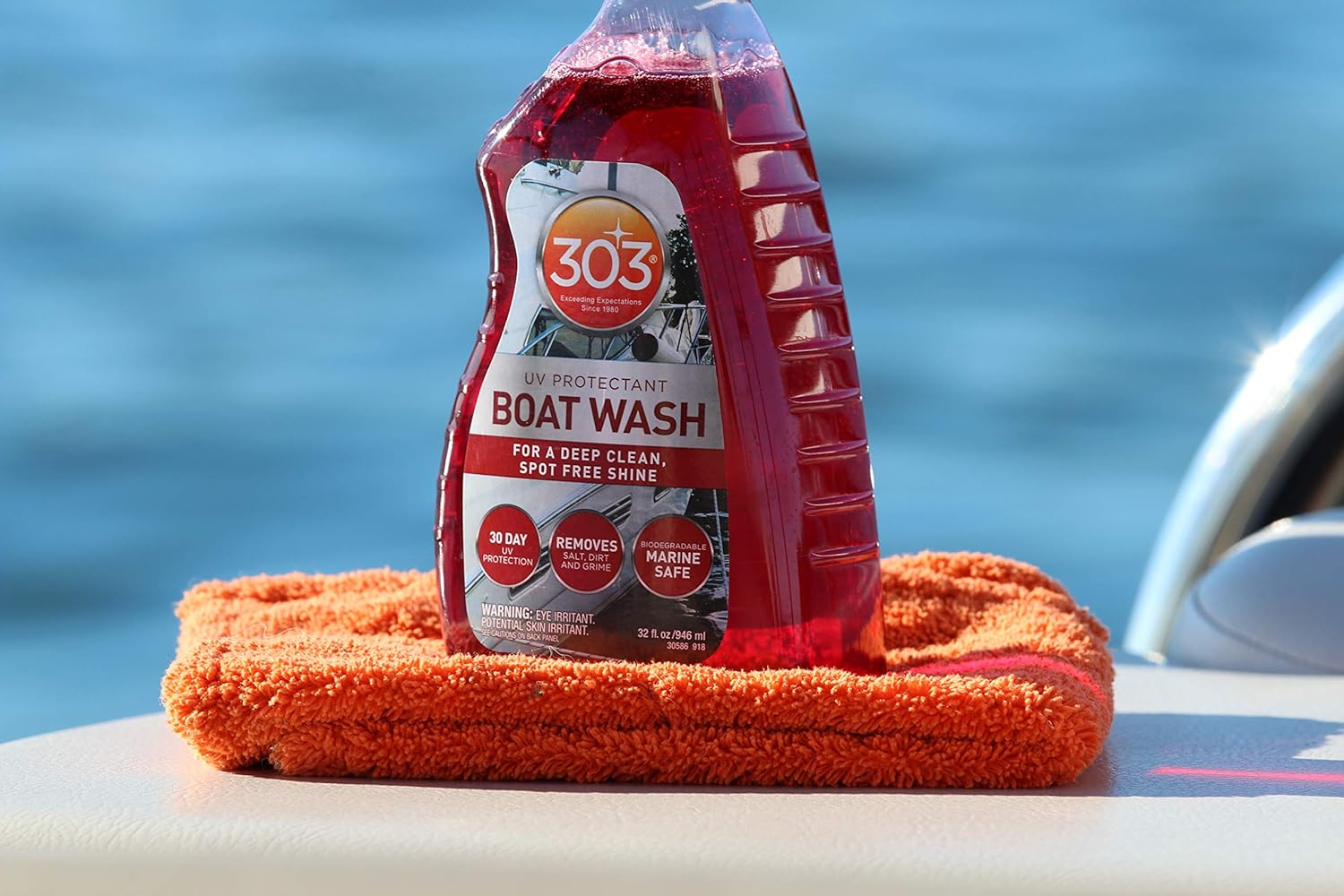 303 Products Marine Boat Wash with UV Protectant - For A Deep Clean, Spot Free Shine - 30 Day UV Protection - Removes Salt