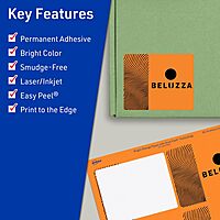 Avery Printable Rectangle Labels, Sure Feed Technology, 4-3/4" x 3-3/4", Bright Orange Labels, Print-to-The-Edge, Laser/Inkjet Printable, 40 Total, Great for Shipping and Packaging 40 labels