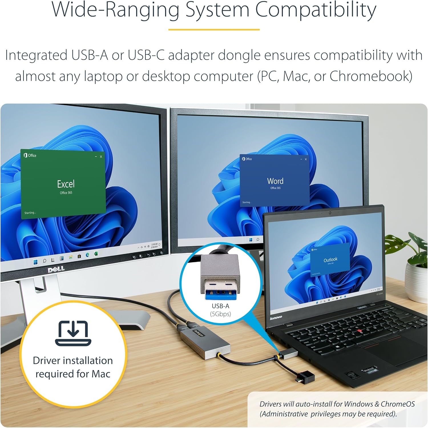 StarTech.com USB-C/USB-A Dual HDMI Multiport Adapter