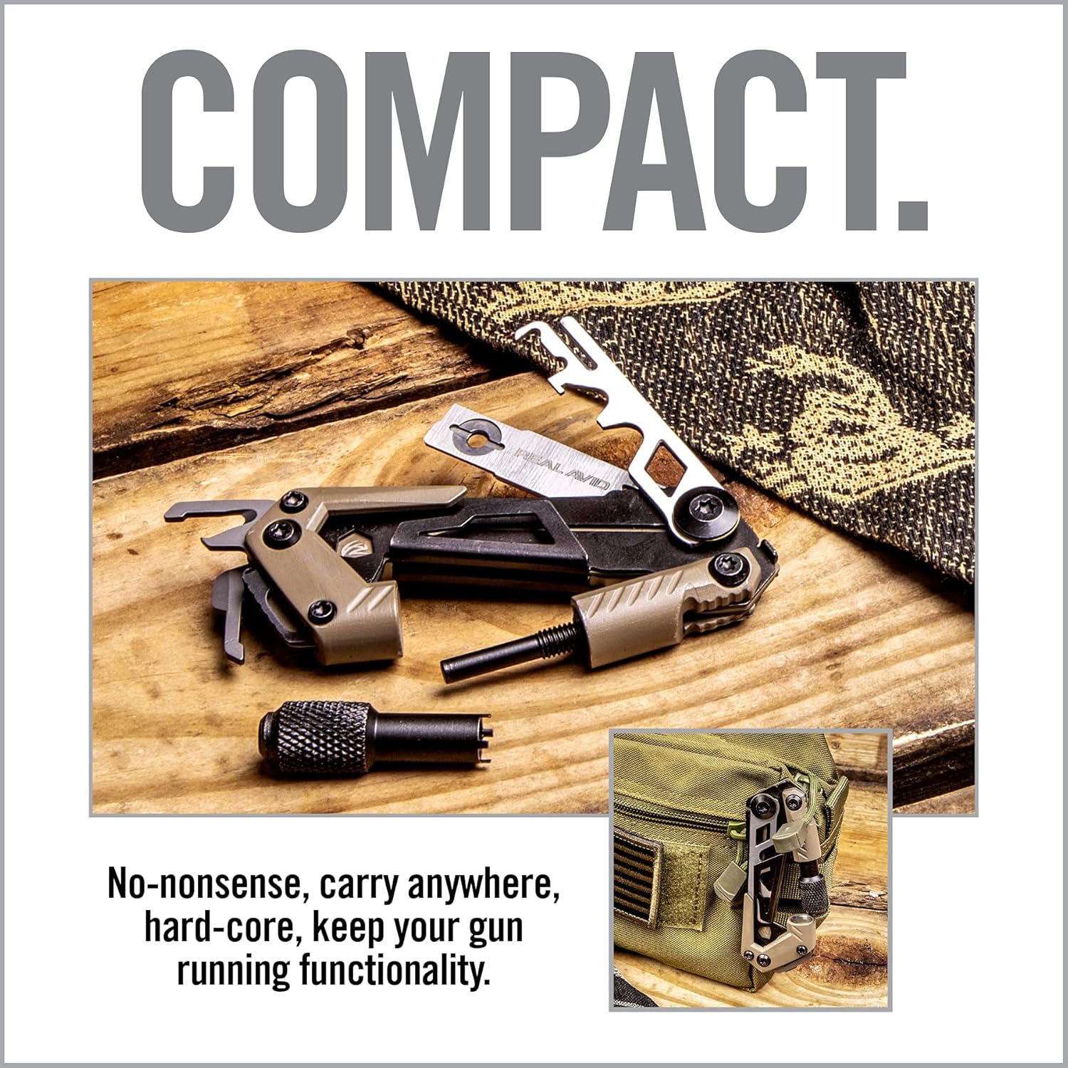 Real Avid Gun Multi Tool CORE: Tactical Rifle Tool & EDC Tools, Gun Accessories & Utility Tool Kit for Gun Maintenance