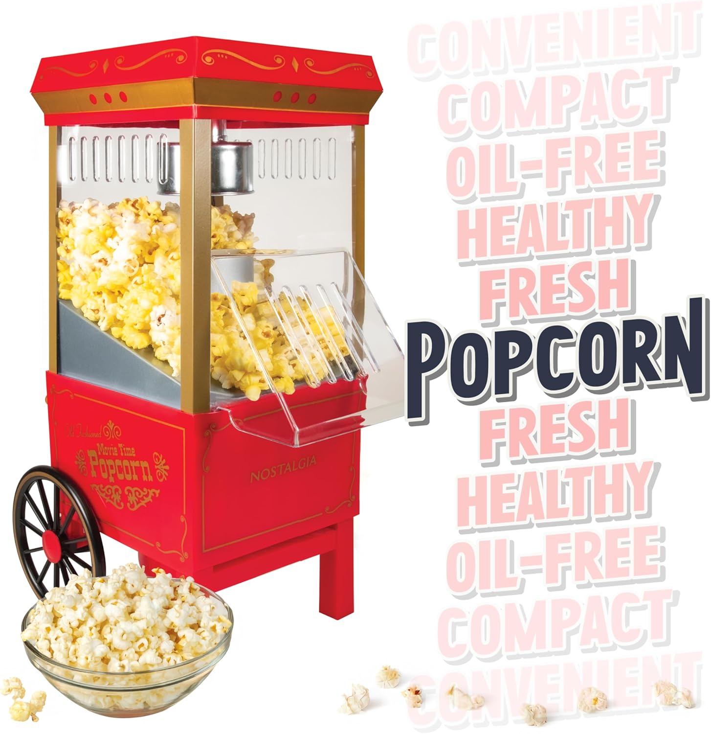 Nostalgia Vintage Hot-Air Popcorn Maker Machine