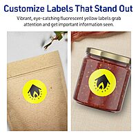 Avery Printable Round Labels, Sure Feed Technology, 1-5/8" Diameter, Neon Yellow, Print-to-the-Edge, Laser/Inkjet Printable