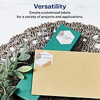 AVERY Matte White Hexagon Labels, Sure Feed Technology, 1.5" x 1-47/54", Print-to-The-Edge, Permanent Adhesive, Laser/Inkjet Printable