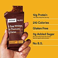 RXBAR Protein Bars, Protein Snack, Snack Bars, Peanut Butter Chocolate, 22oz Box (12 Bars) 12 Count (Pack of 1)