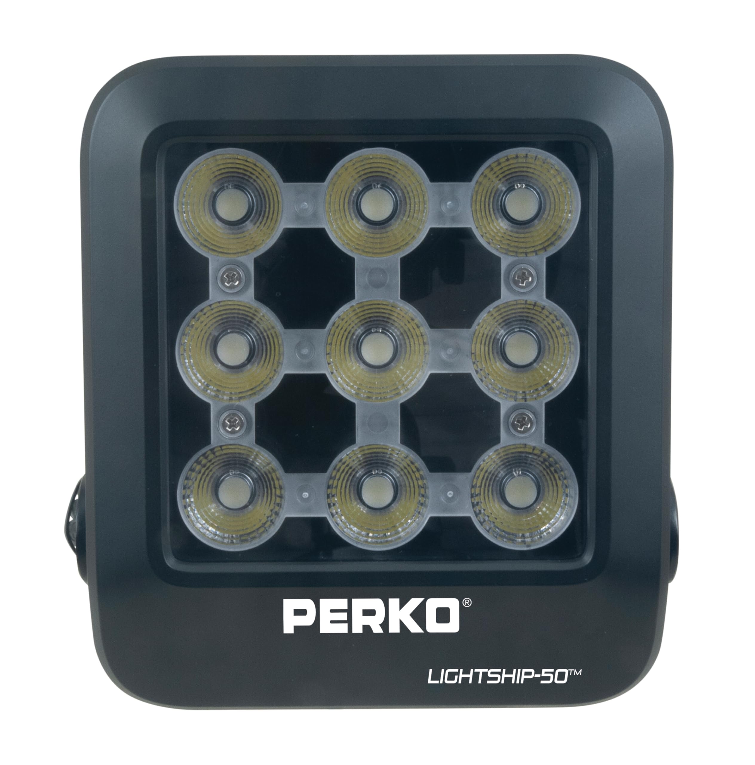 Perko 1643050S0B Lightship 50 High Performance LED Spotlight - 7,500 Lumens, Black