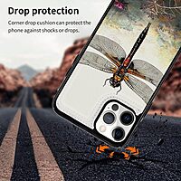 Dragonfly Printed Wallet Case for iPhone 12 Pro- 6.1 Inch with Card Holder