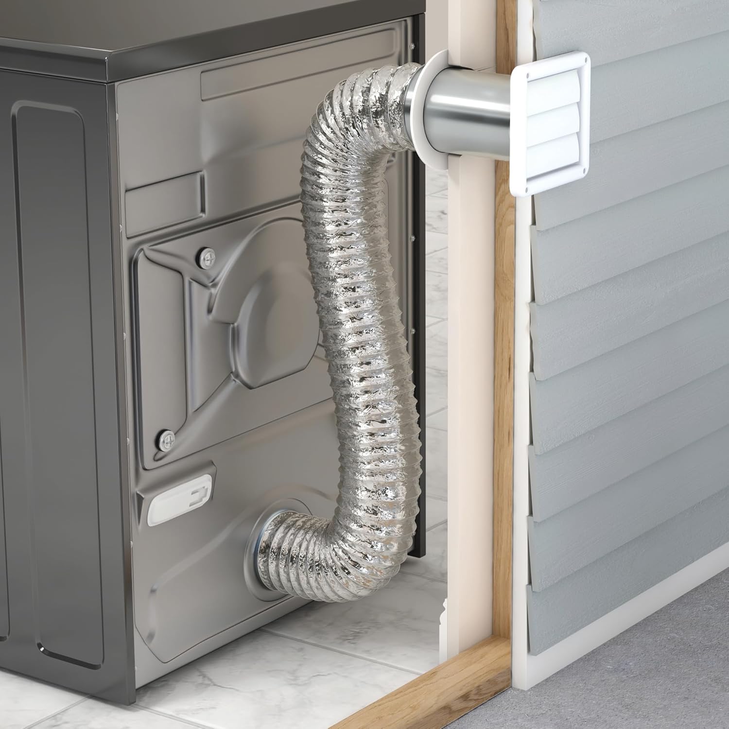 DEFLECTO Supurr-Flex 5-Ply 4in Aluminum Dryer Vent Duct