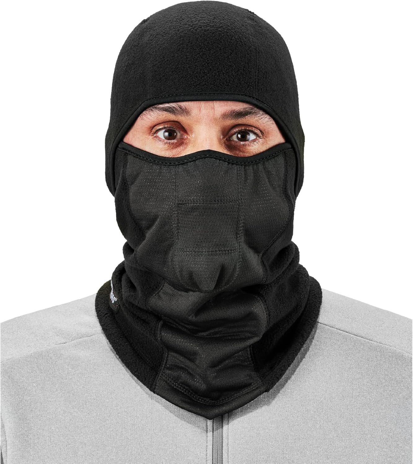 Ergodyne N-Ferno 6823 Balaclava Ski Mask, Wind-Resistant Face Mask, Hinged Design, Each, Black, One Size