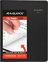 AT-A-GLANCE 2026 Appointment Book Planner, Weekly, 8-1/4" x 11", Large, Black (709500526) 2026 New Edition Black